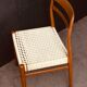 6 scandinavian teak dining chairs with papercord in natural colour from norway