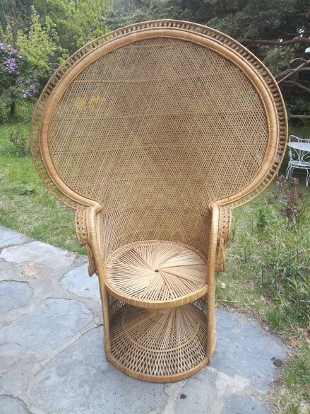 Fauteuil Emmanuelle en rotin années 50