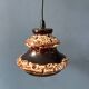 Brown and beige West Germany ceramic fat lava pendant lamp