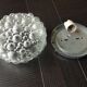 Round ceiling lamp in bubbled glass / vintage 60s-70s