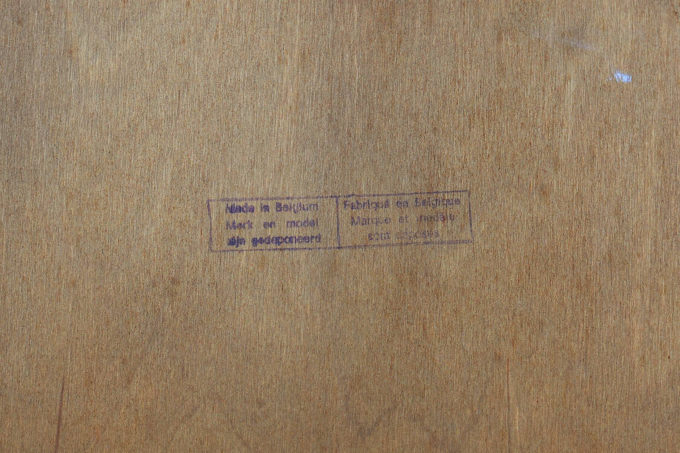 Miroir rectangulaire doré de style mid-century par Deknudt, Belgique, années 1980.