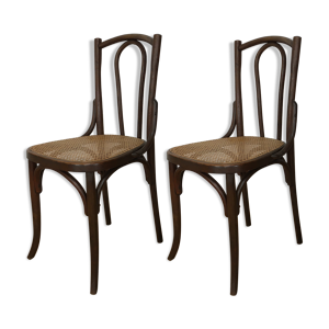 Set 2 chaises bistrots - cannage