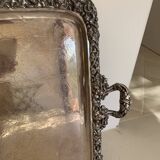 Large 19th century silver-plated copper serving tray - 80 x 48 cm