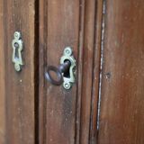 Solid walnut corner cabinet (19th century). Beautiful patina.