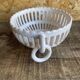 Empire malicorne white openwork ceramic pocket bowl vintage #d