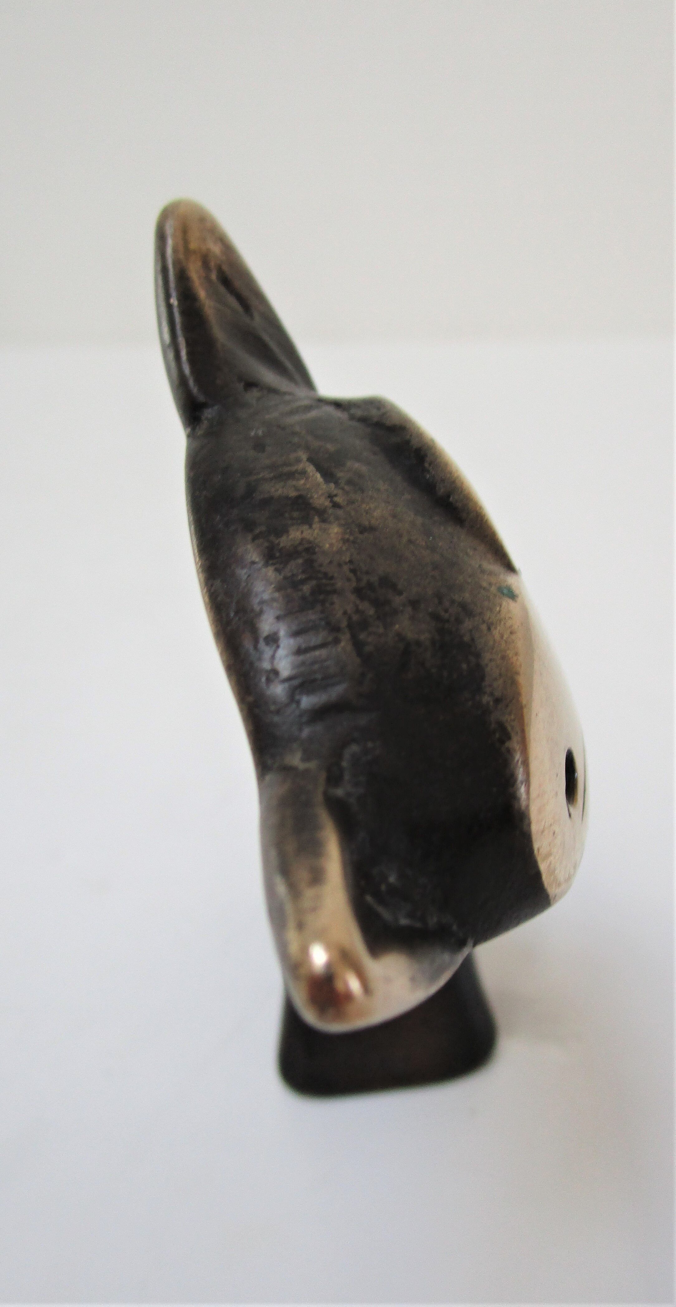 Blackened bronze brass cat wears zoomorphic pen Walter Bosse vintage