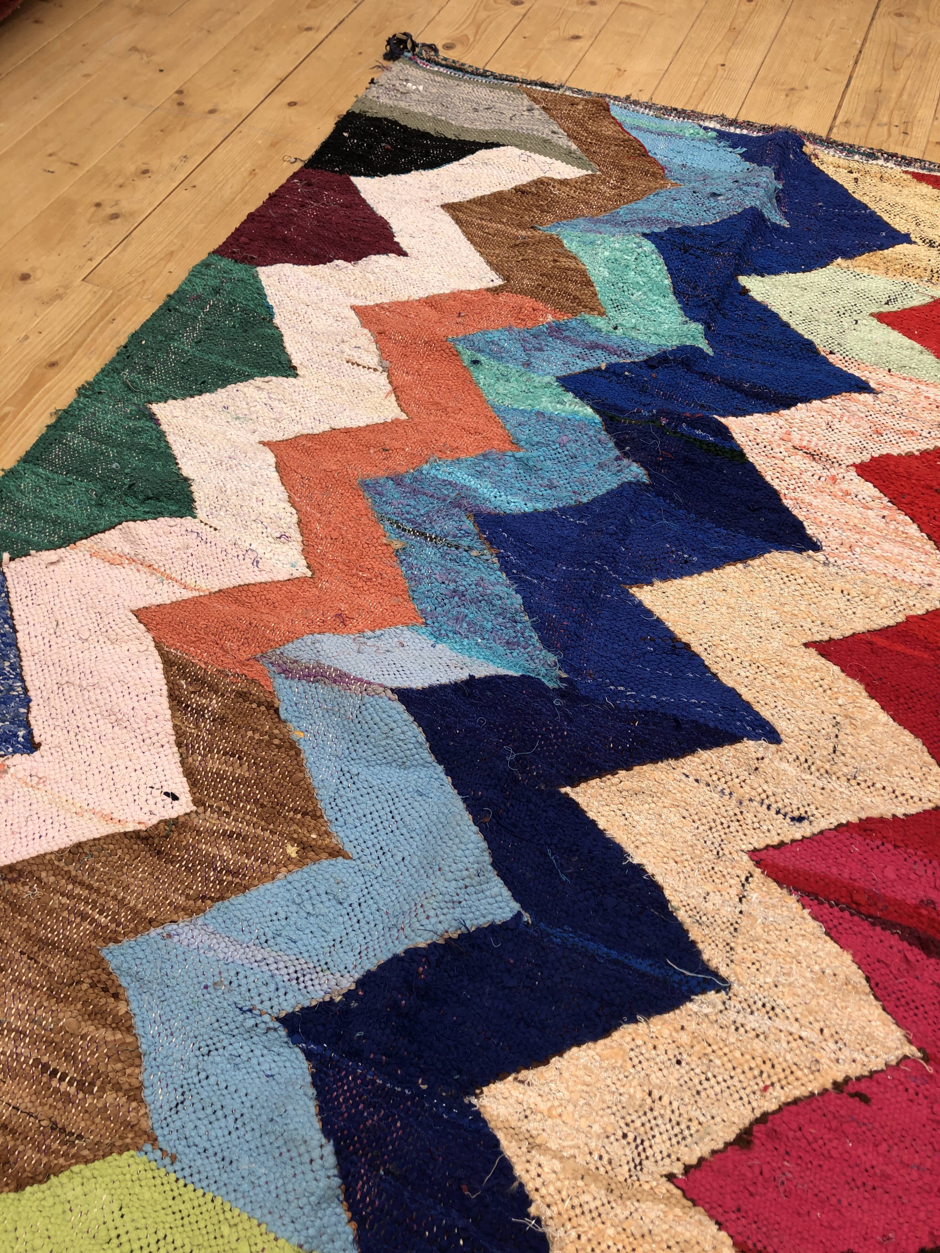 Moroccan Berber carpet Kilim Boucherouite 2.05x1.24m