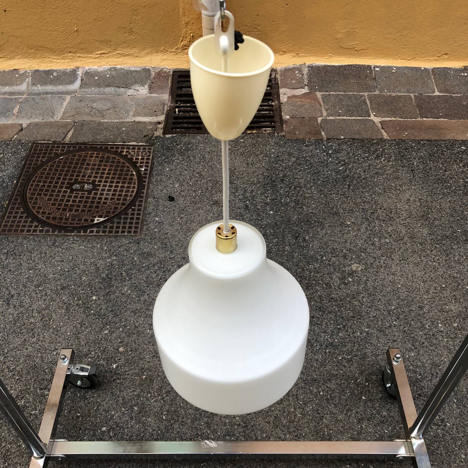 Vintage 60's glass pendant light