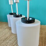 Three cylindrical suspensions in white resin, France 1970.