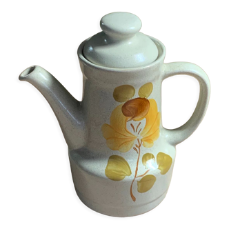 Pitcher Teapot Coffee maker earthenware St Amand Loire 1713 Hand-painted