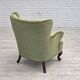 1960s, Scandinavian armchair, green furniture velour, oak wood legs.