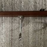 Wall coat rack from the 1950s-60s in solid oak and stainless steel.