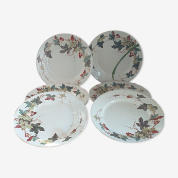 Flat porcelain plates from Lunéville KG ivy model
