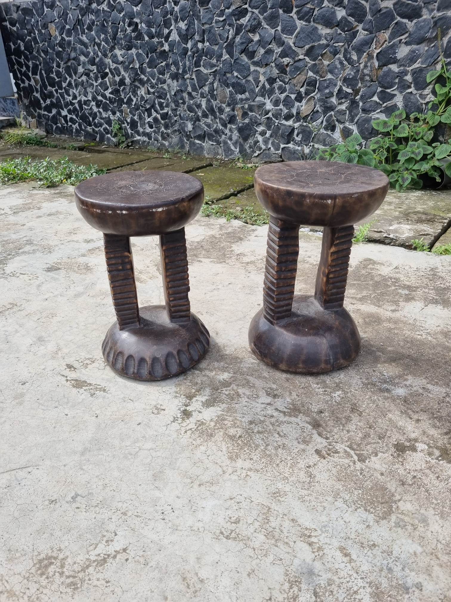 Bamileke african low stools