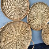 Lot of 4 rattan trays