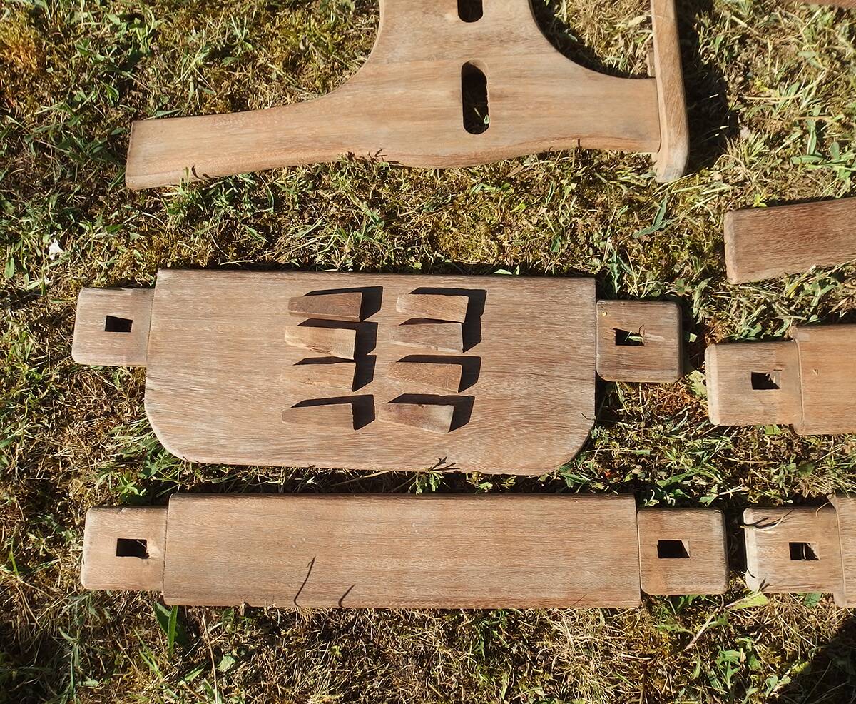 Pair of removable garden armchairs