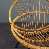 Fauteuil en rotin Design Hollandais 1960