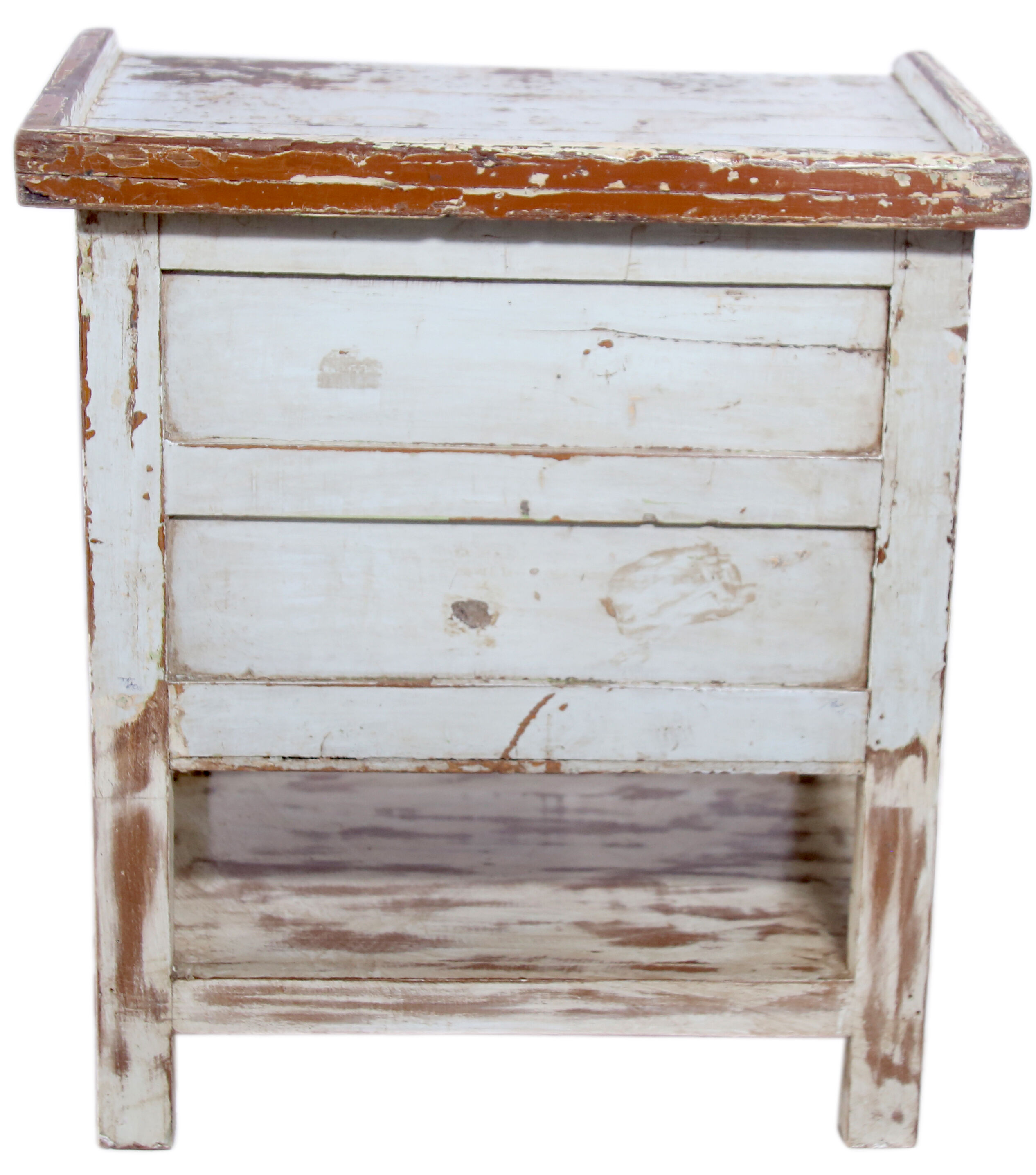 Old Burmese teak bedside furniture