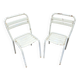 2 chaises Tolix T2 Xavier Pauchard French bistrot chairs Paris Terrasse jardin 50s