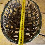 Vintage woven ceramic basket / empty pocket 19 / 25 cm