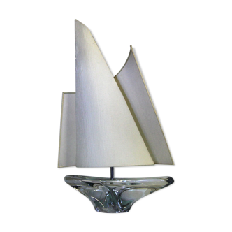 Lampe bateau  voile vintage Daum France, années 60