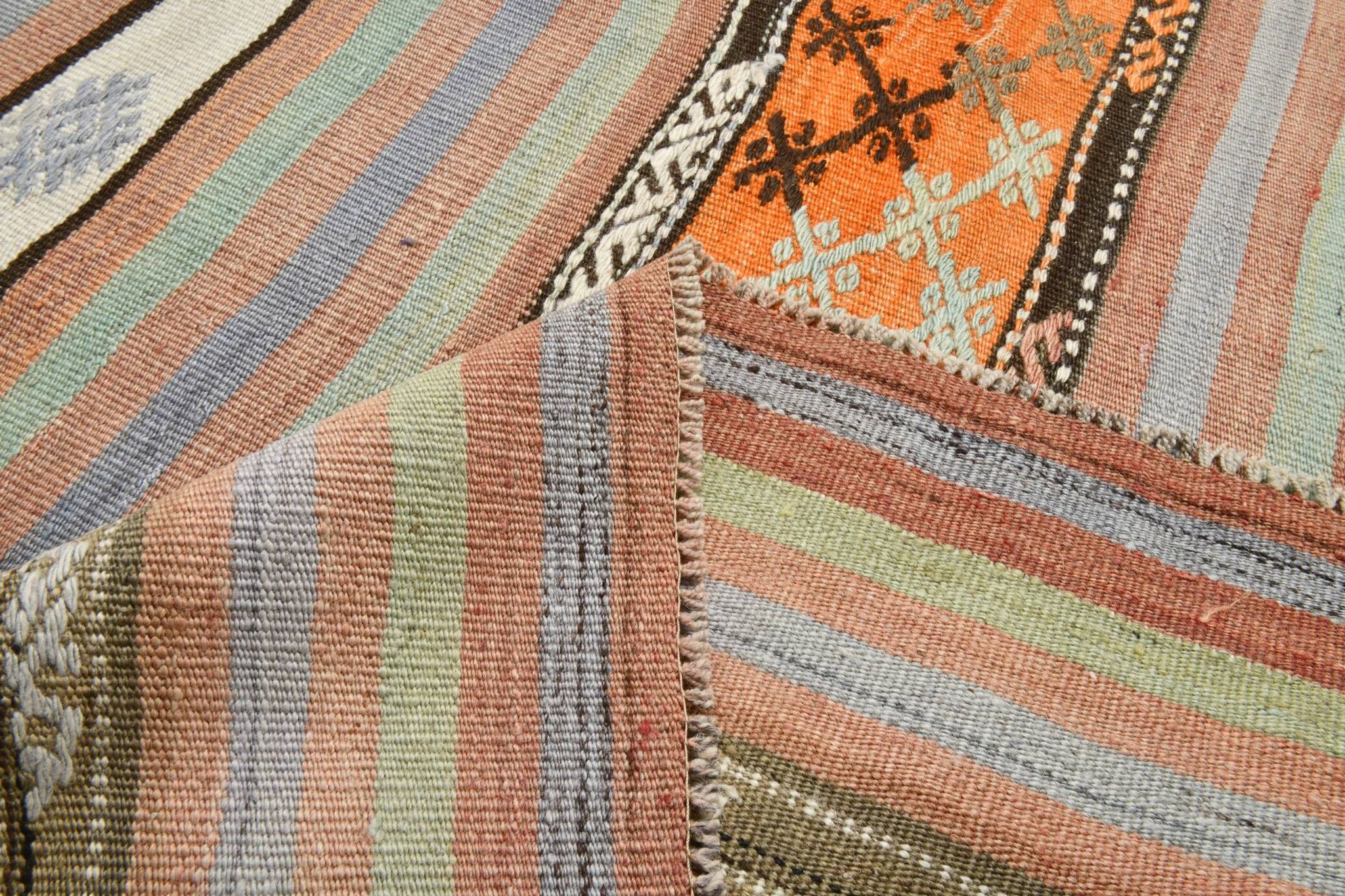 6x9 Soft Colors Persian Kilim Rug, 179x267Cm Anatolian Rug