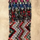 Colorful Boucherouite Berber rug - 64 x 196 cm