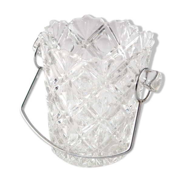 Seau à glace en cristal motif croisillons