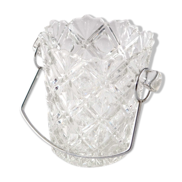 Seau à glace en cristal motif croisillons