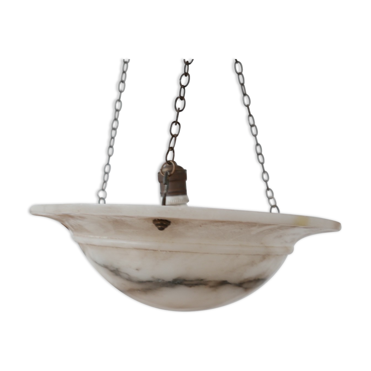 Antique French Alabaster Plafonnier Pendant Light
