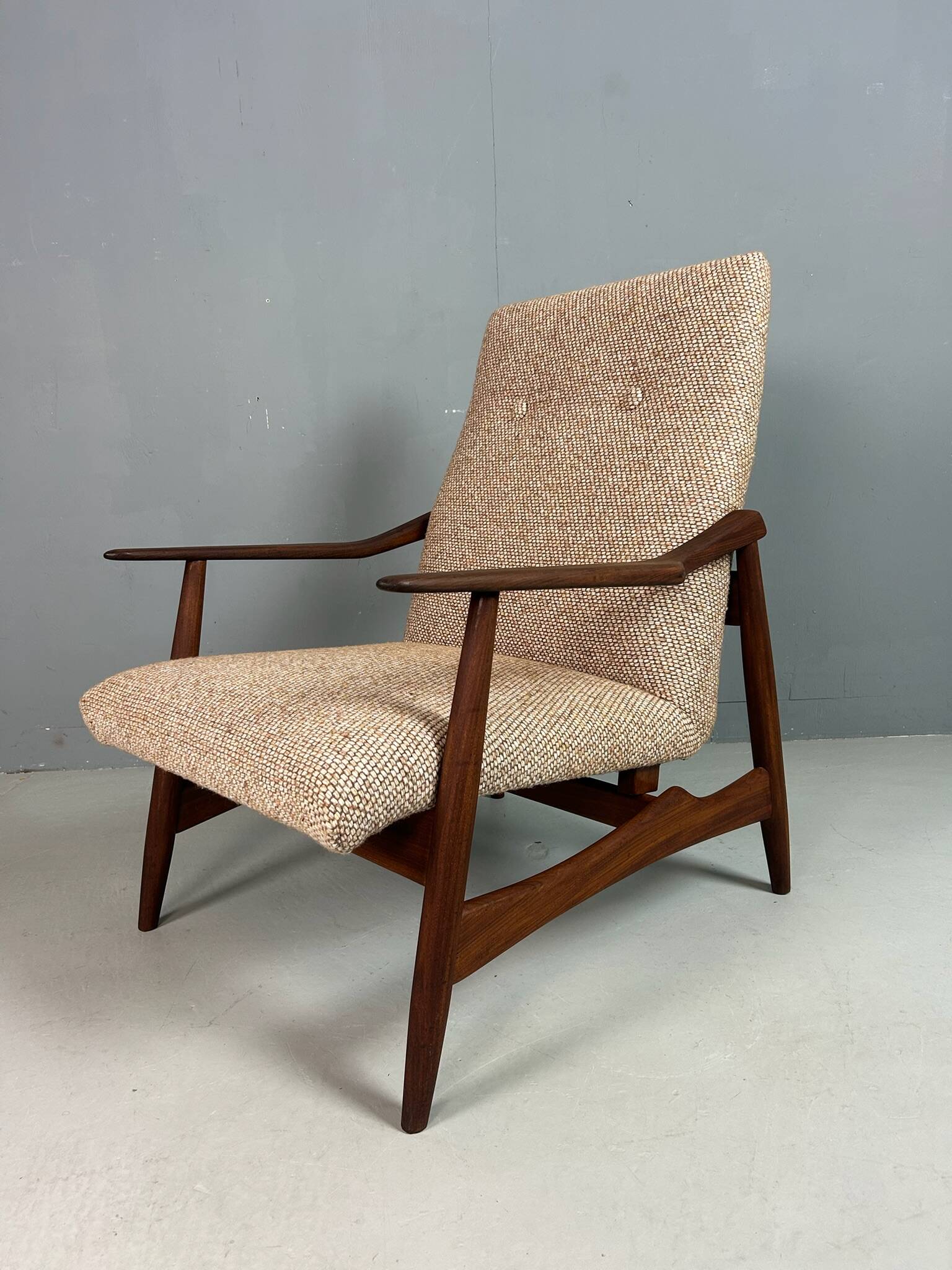 Danish teak armchair newly upholstered, 1960s