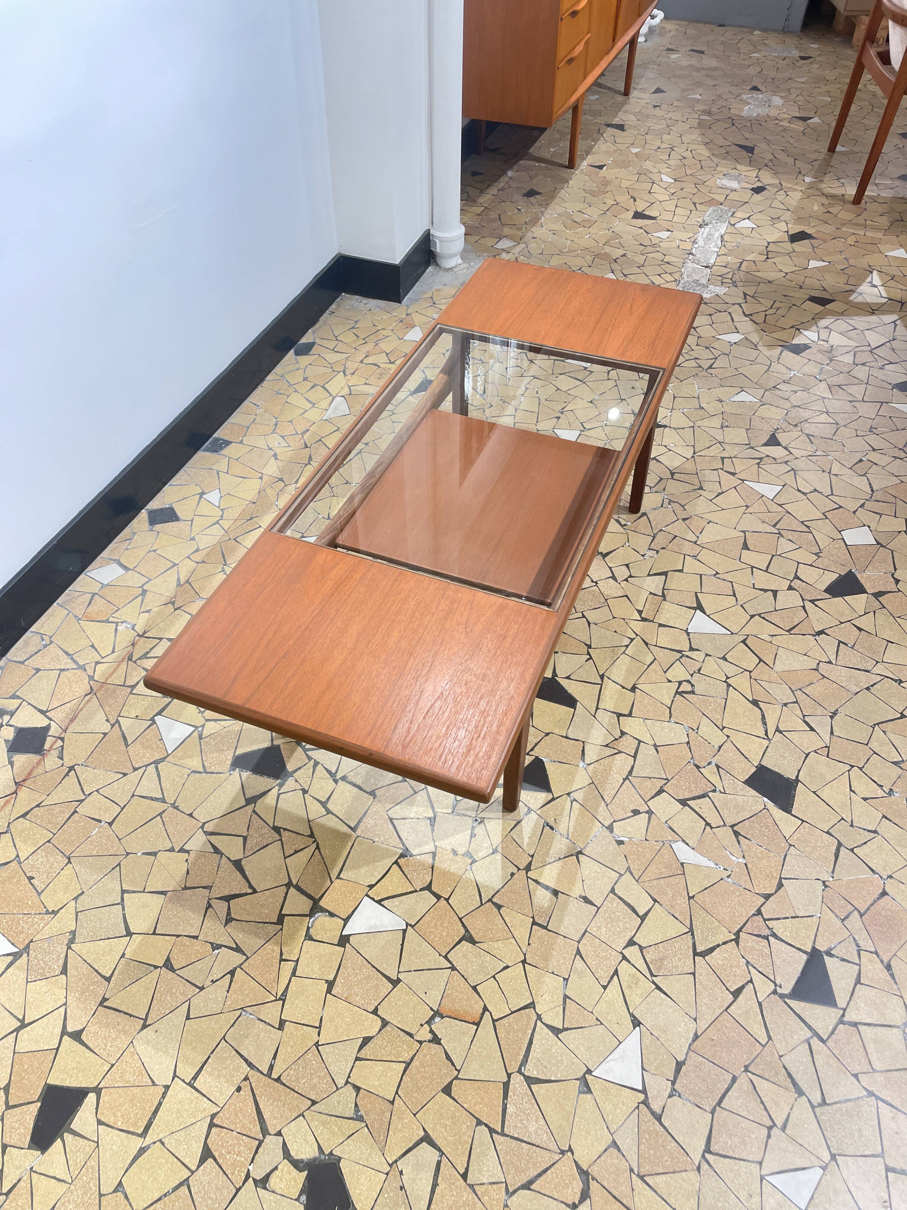 Gplan teak & glass coffee table