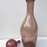 Bottle / decanter in biot bubbled glass