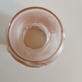 Vase ball art deco glass molded pink