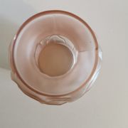 Vase boule art déco verre moulé rose