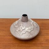 Large vase in German pottery from the mid-century with a crane ornament from Cortendorf.