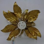Golden Flower Shape Flushmounts by Hans Kögl, 1970s, Set of 2