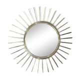 ancien Miroir Soleil Oeil De Sorcière laiton bruni