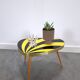 Vintage 1950s black and yellow striped formica table, plant table.