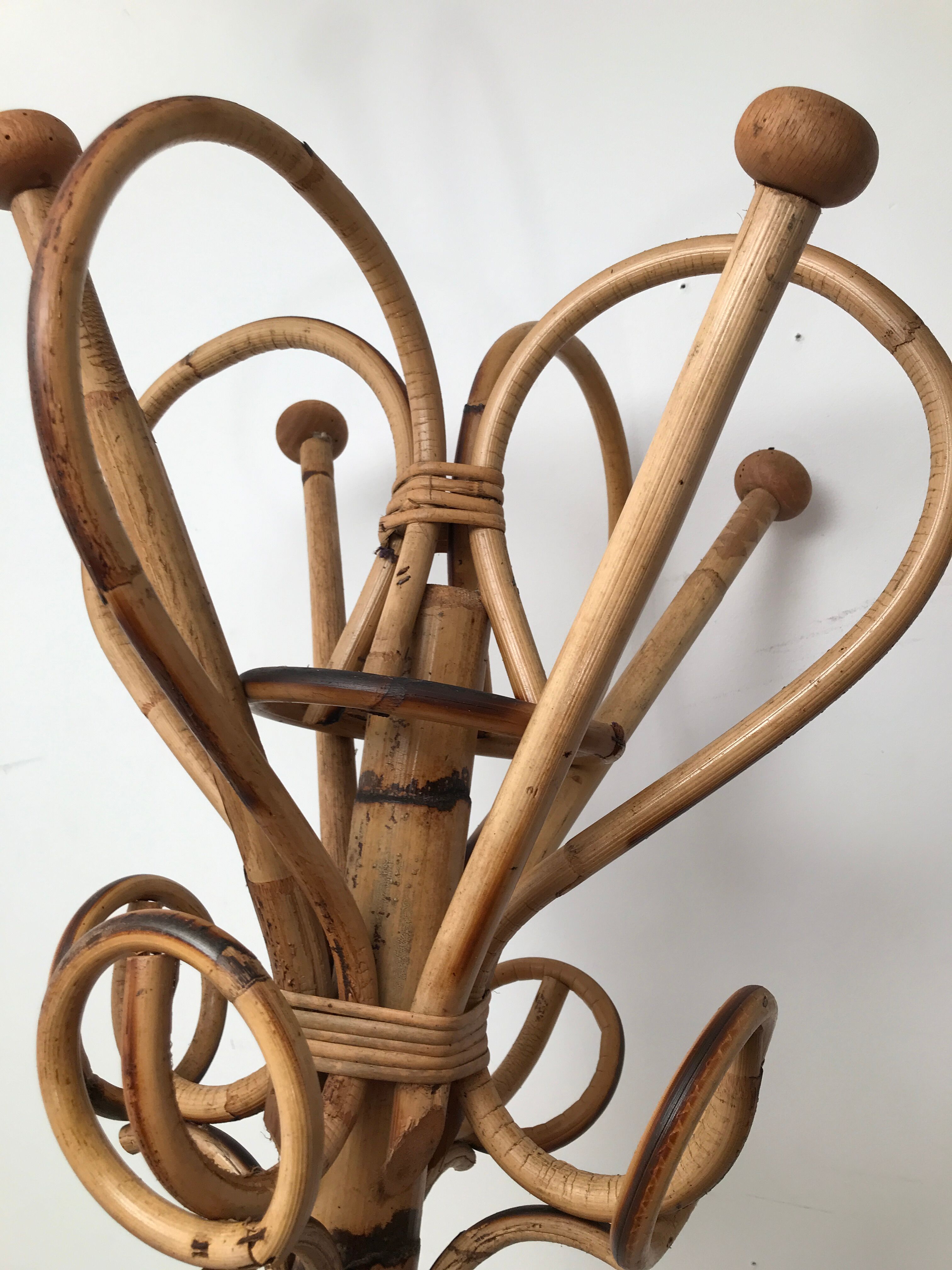 Bamboo parrot coat rack 50s-60s