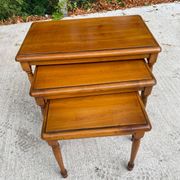 Set of 3 Nesting Tables in Solid Cherry Wood NF Furniture Loui