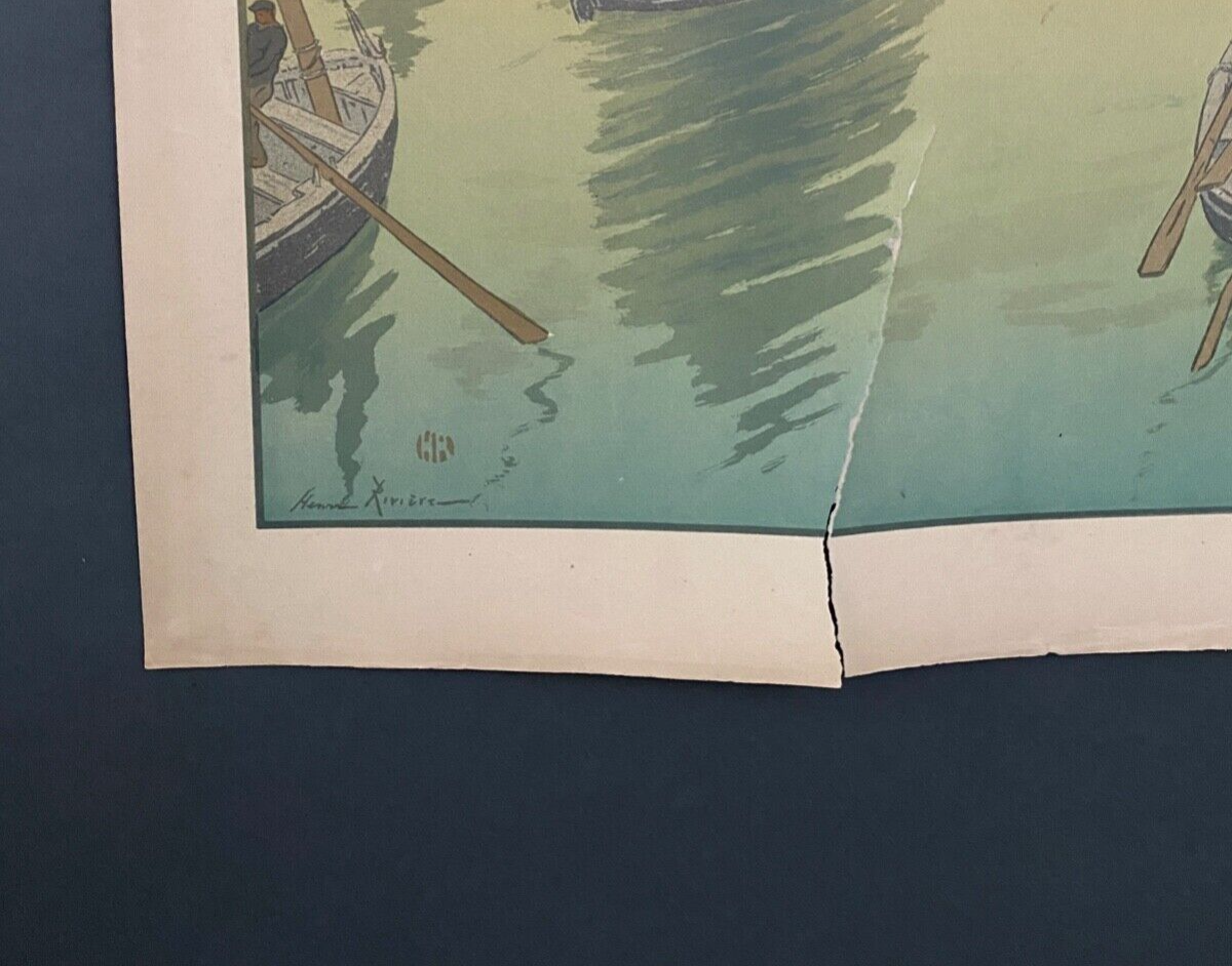 Lithograph by Henri Rivière The Sunset