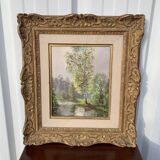 Painting Landscape of trees and stream " by Geo Duchesne