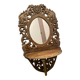 Carved mirror with integrated shelf