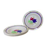 Set of 4 vintage soup plates from the Gien factory, Robinson model