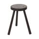 Vintage Rustic Three-Legged Stool, Solid Stained Wood, 45 cm