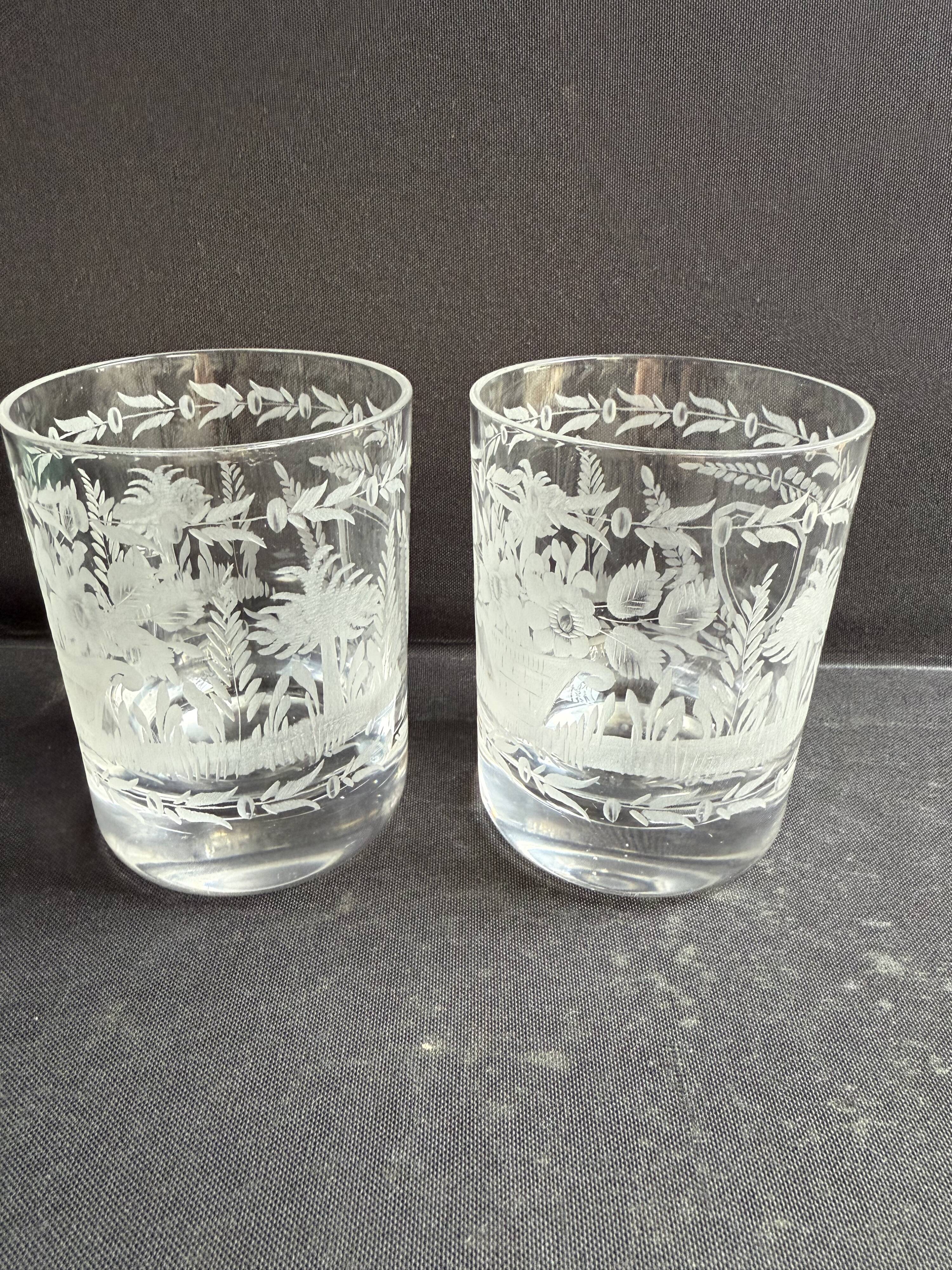 2 Whiskey Glasses – Engraved Crystal