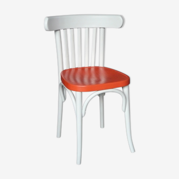 Pale grey and orange bistro chair
