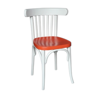 Pale grey and orange bistro chair