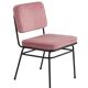 Metal and pink fabric armchair